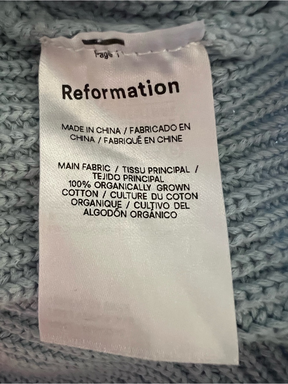 🩵Reformation Winnie Organic Cotton Sweater in Mineral • Ribbed Crewneck - Picture 7 of 7